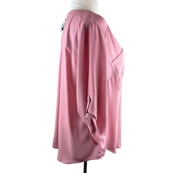 NWT Torrid Harper Georgette Pullover 3/4 Sleeve Blouse Rose Plus Size 3 3X 22-24 - Picture 8 of 14